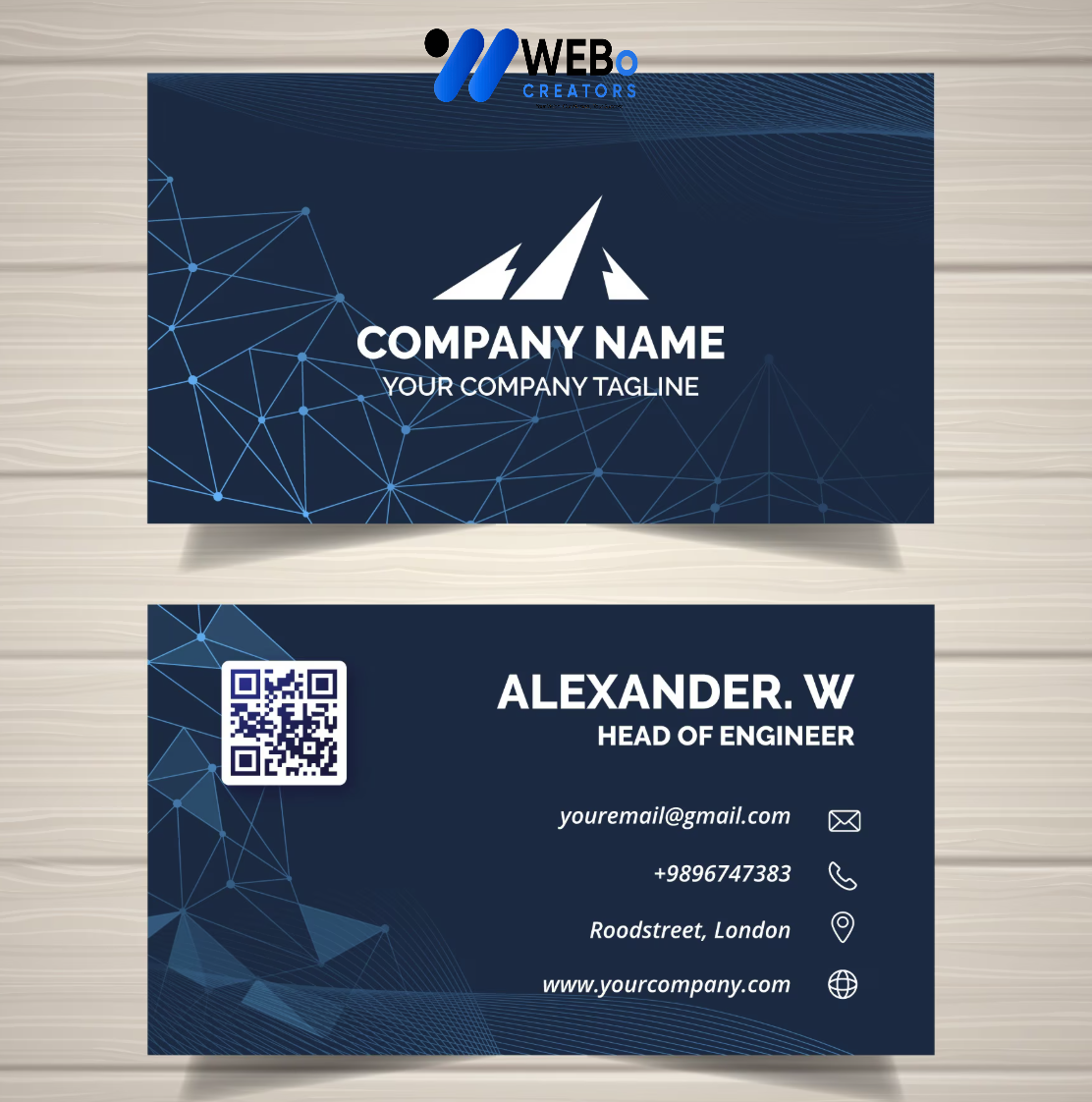 Elegant Professional Business card design with golden stripes Agency in Alexandria ,VA